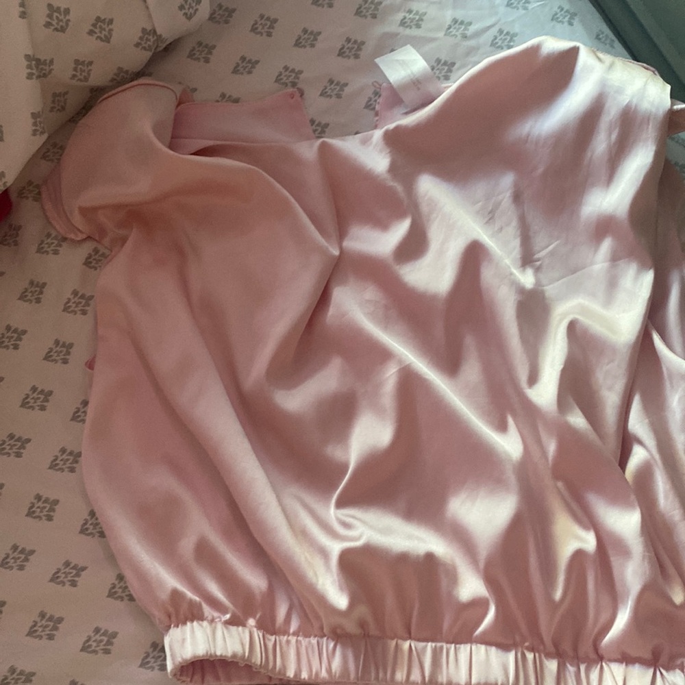 satin pants store top